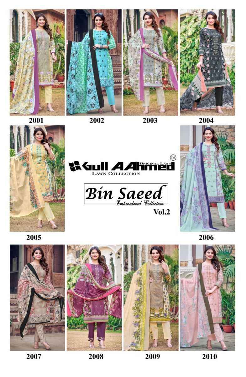 Gull Aahmed Bin Saeed Vol 2 Cotton Dress Material 10 pcs Catalogue