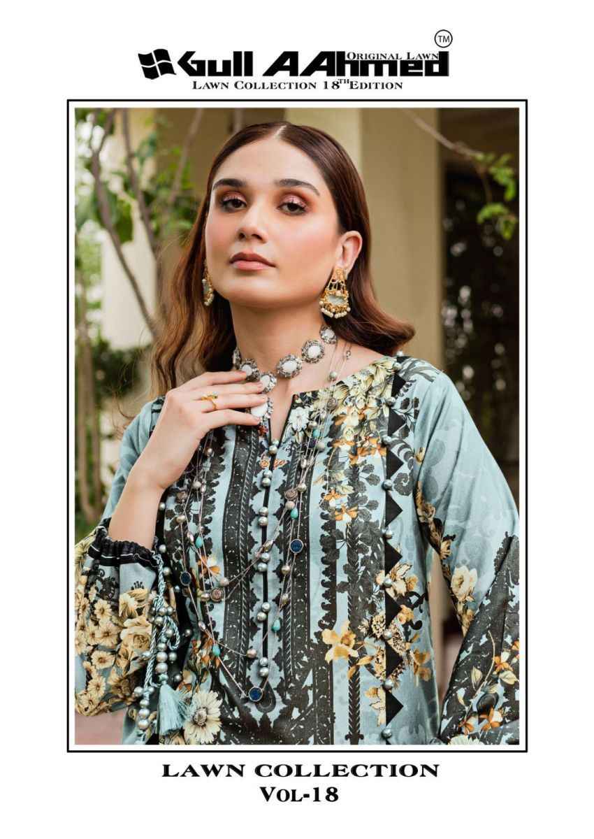 Gull Aahmed Lawn Collection Vol 18 Lawn Cotton Dress Material 6 pcs Catalogue