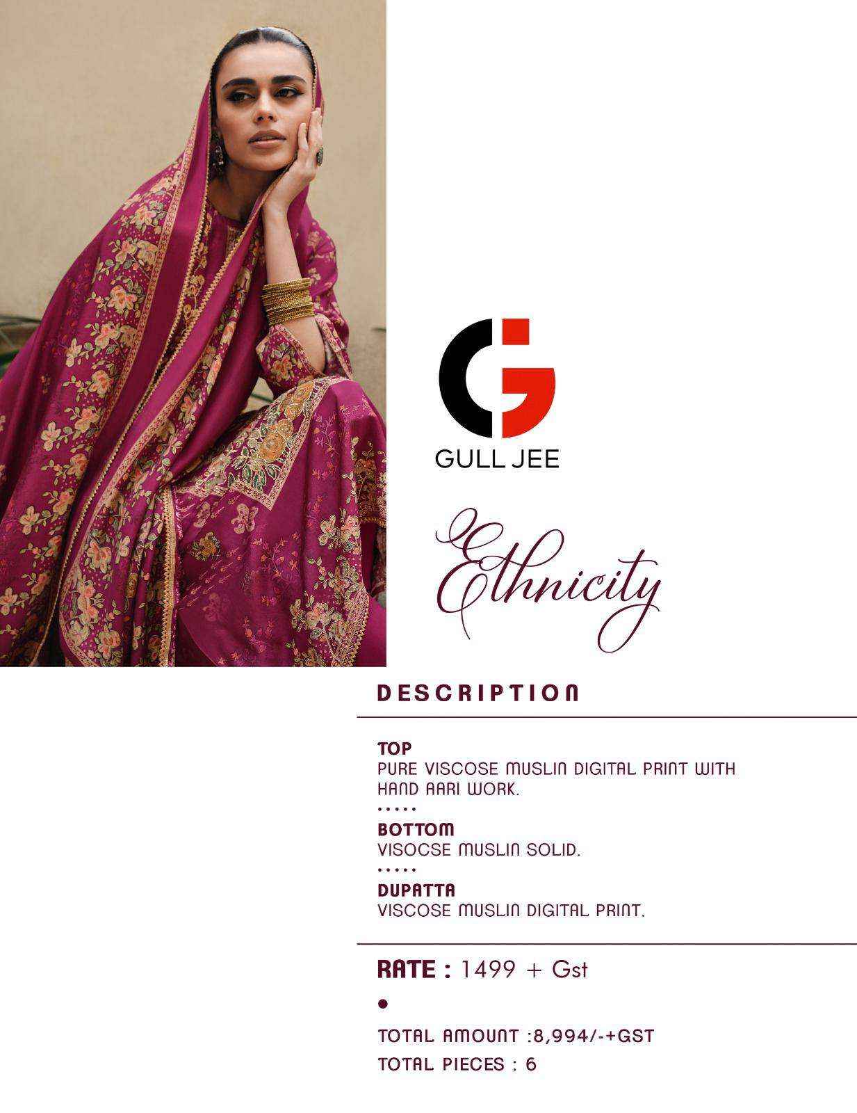 Gull Jee Ethnicity Viscose Dress Material 6 pcs Catalogue