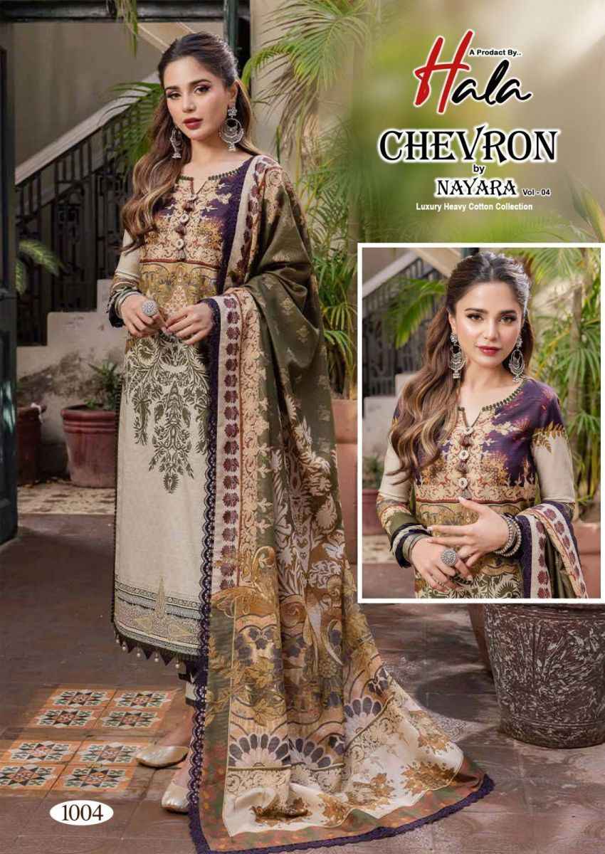 Hala Chevron By Nayra Vol 4 Cotton Dress Material 6 pcs Catalogue