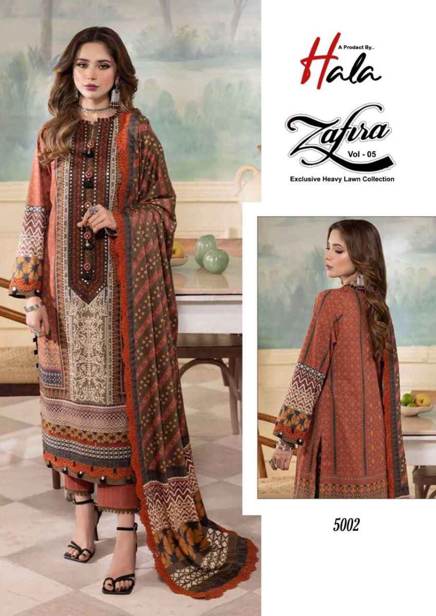 Hala Zafira Vol 5 Cotton Dress Material 6 pcs Catalogue