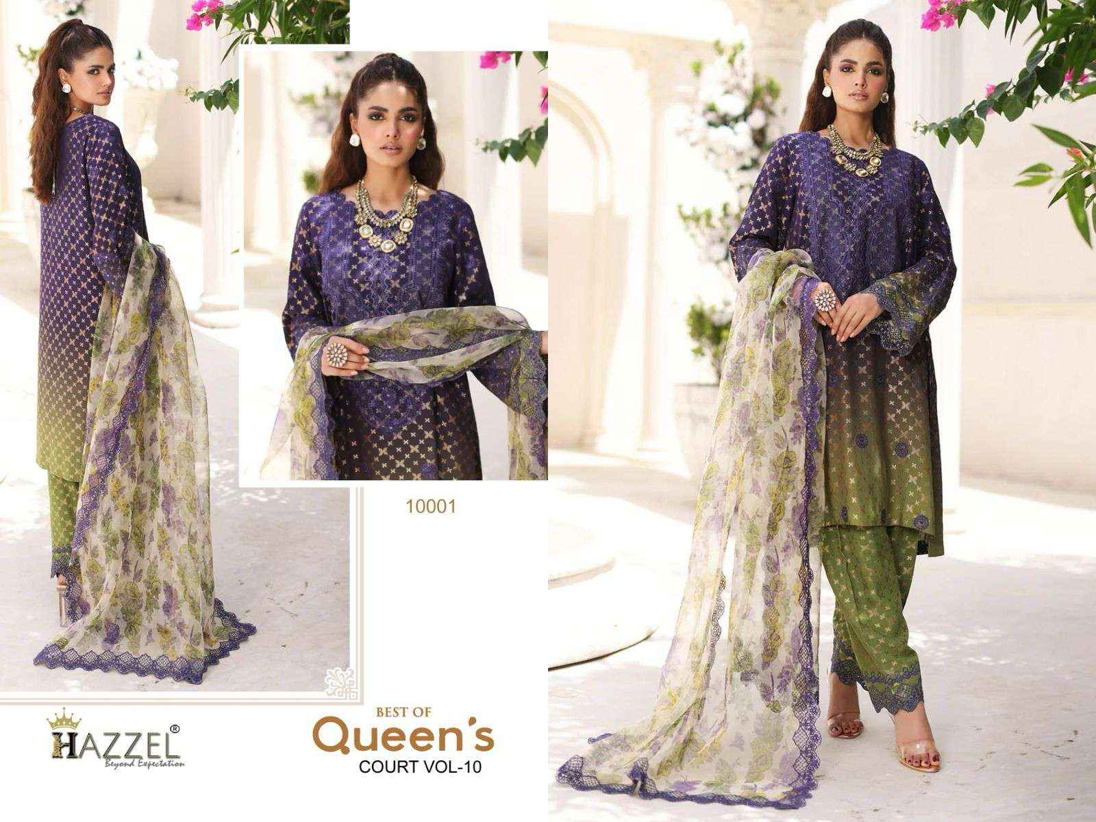 Hazzel Best Of Queens Court Vol 10 Cotton Dress Material 4 pcs Catalogue