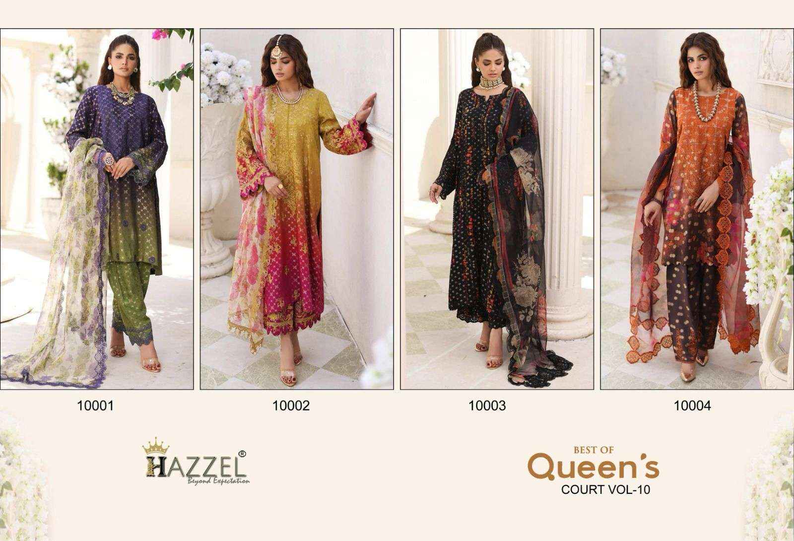 Hazzel Best Of Queens Court Vol 10 Cotton Dress Material 4 pcs Catalogue