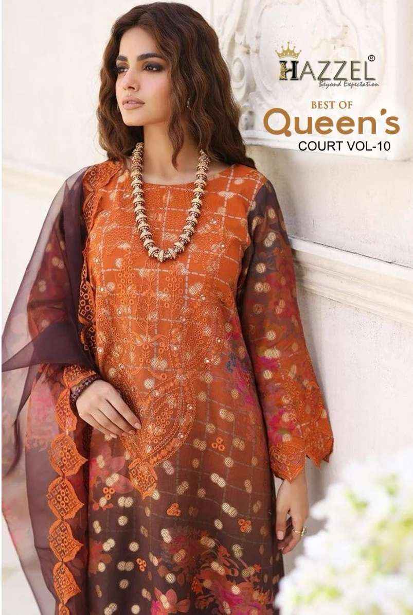 Hazzel Best Of Queens Court Vol 10 Cotton Dress Material 4 pcs Catalogue