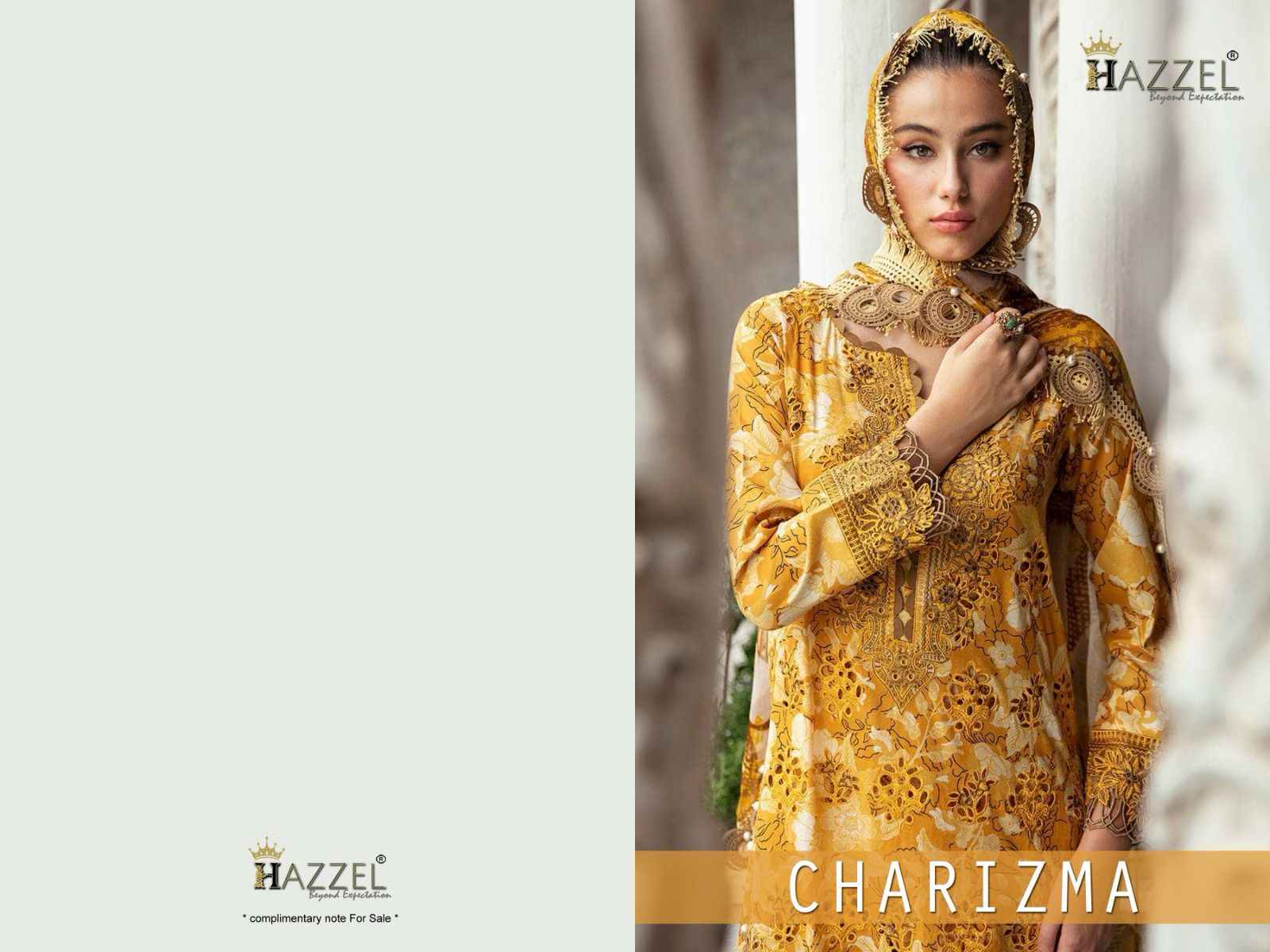 Hazzel Charizma Luxury Lawn Cotton Dress Material (6 Pc Catalog)