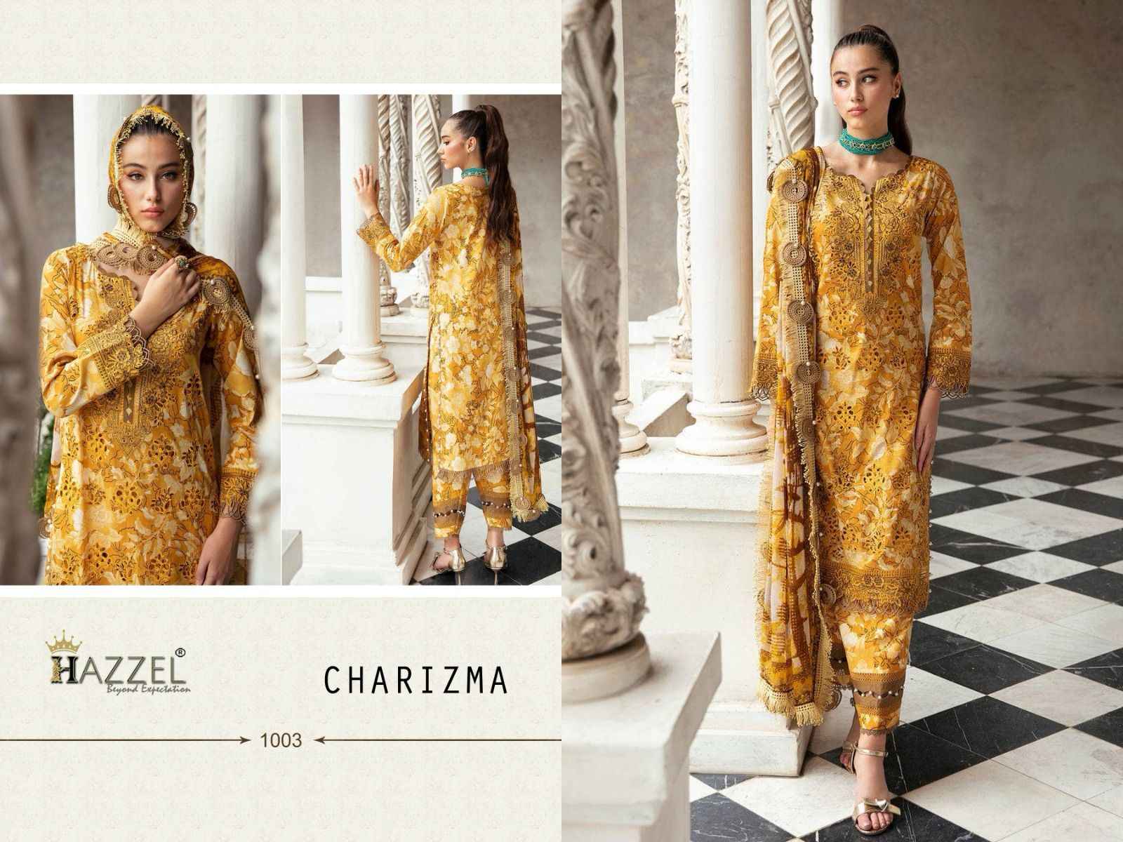 Hazzel Charizma Luxury Lawn Cotton Dress Material (6 Pc Catalog)