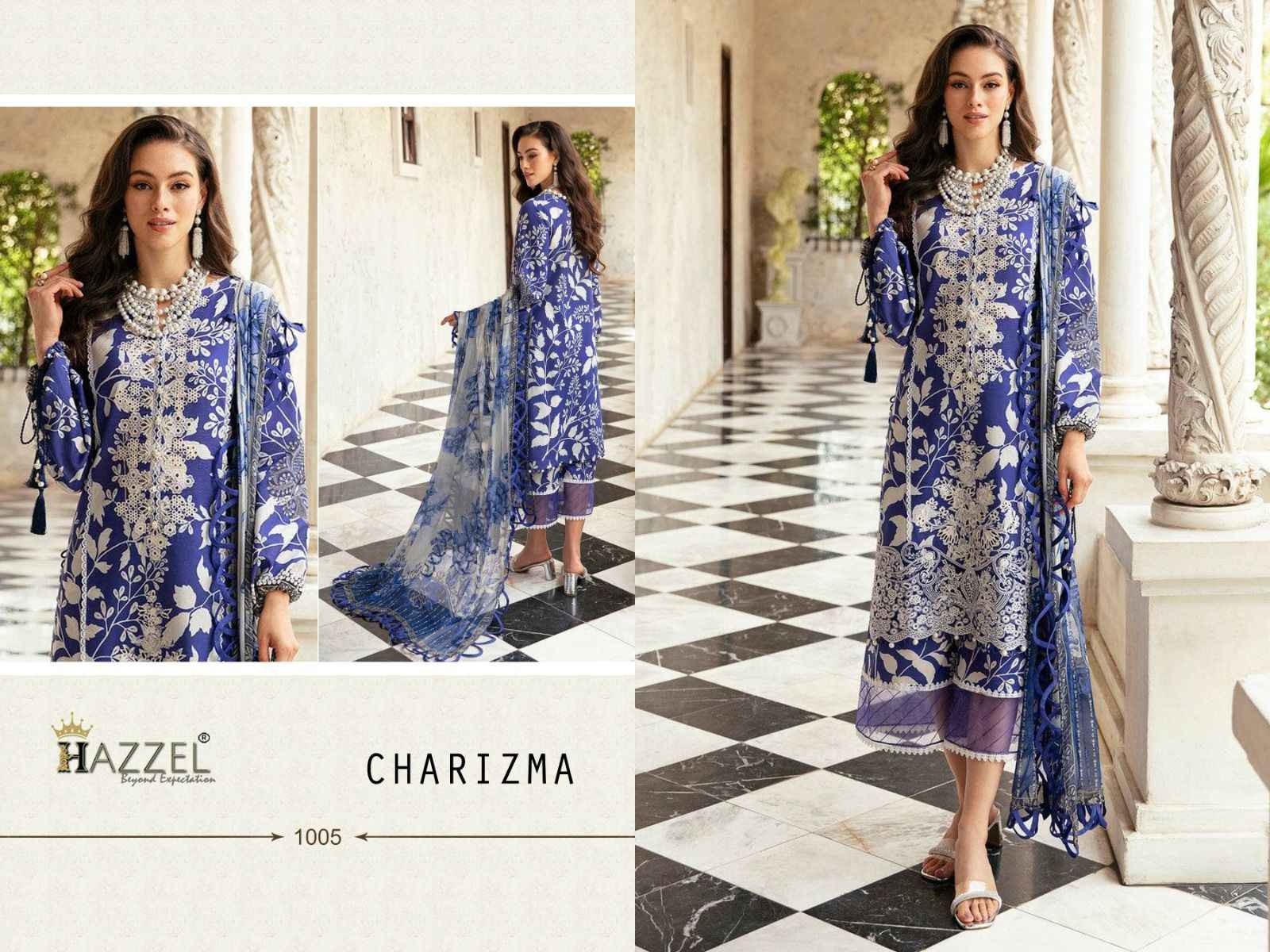 Hazzel Charizma Luxury Lawn Cotton Dress Material (6 Pc Catalog)