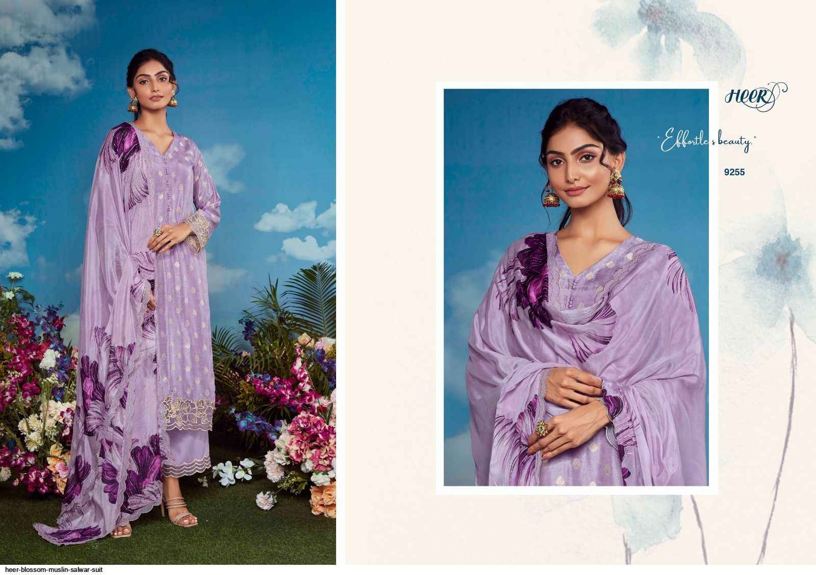 Heer Blossom Muslin Dress Material 8 pcs Catalogue