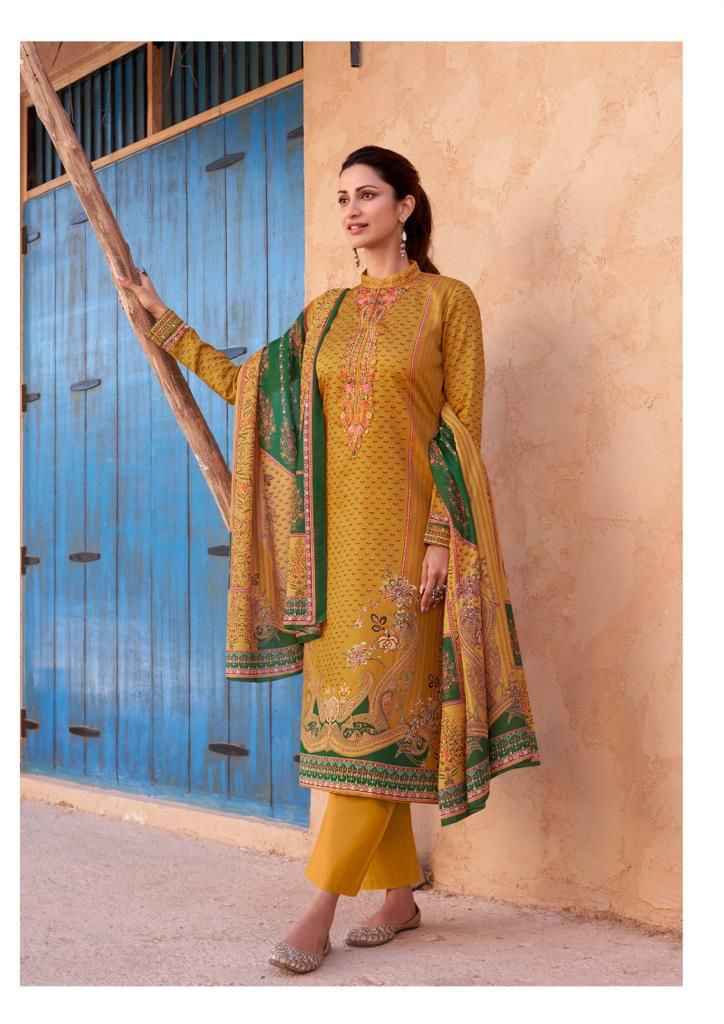 Hermitage Mehqada Jam Satin Dress Material (6 Pc Catalog)