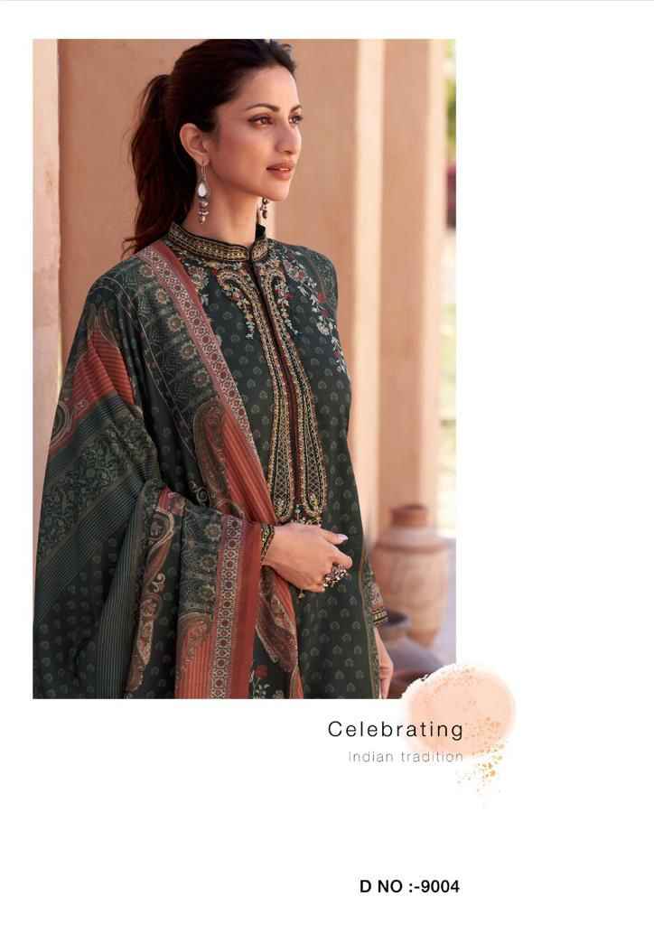 Hermitage Mehqada Jam Satin Dress Material (6 Pc Catalog)