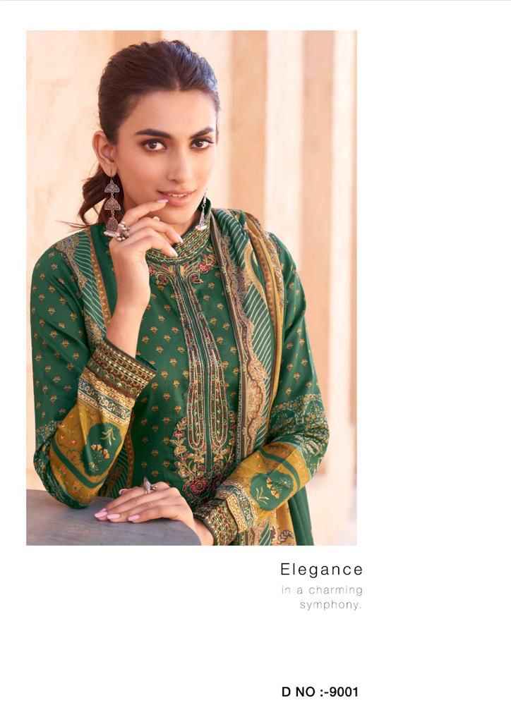 Hermitage Mehqada Jam Satin Dress Material (6 Pc Catalog)