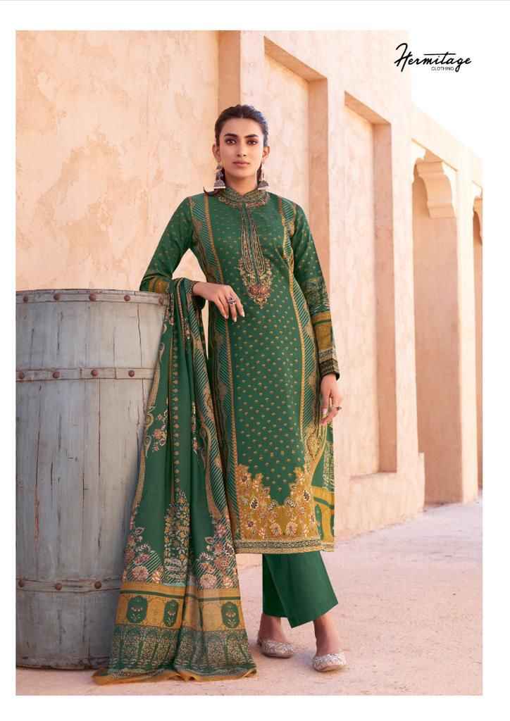 Hermitage Mehqada Jam Satin Dress Material (6 Pc Catalog)