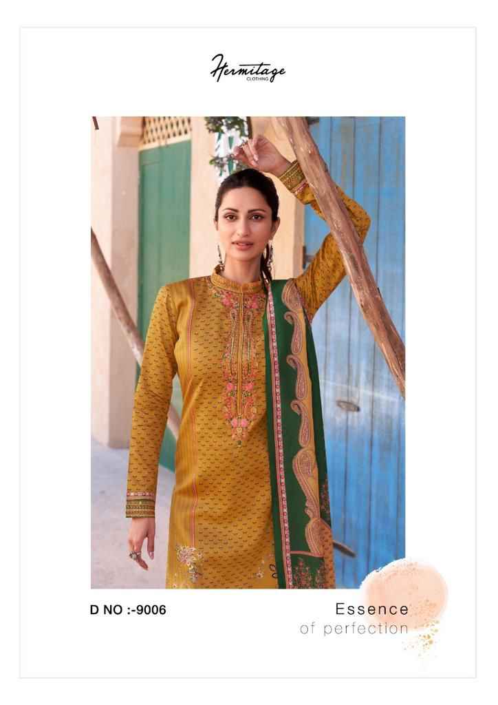 Hermitage Mehqada Jam Satin Dress Material (6 Pc Catalog)