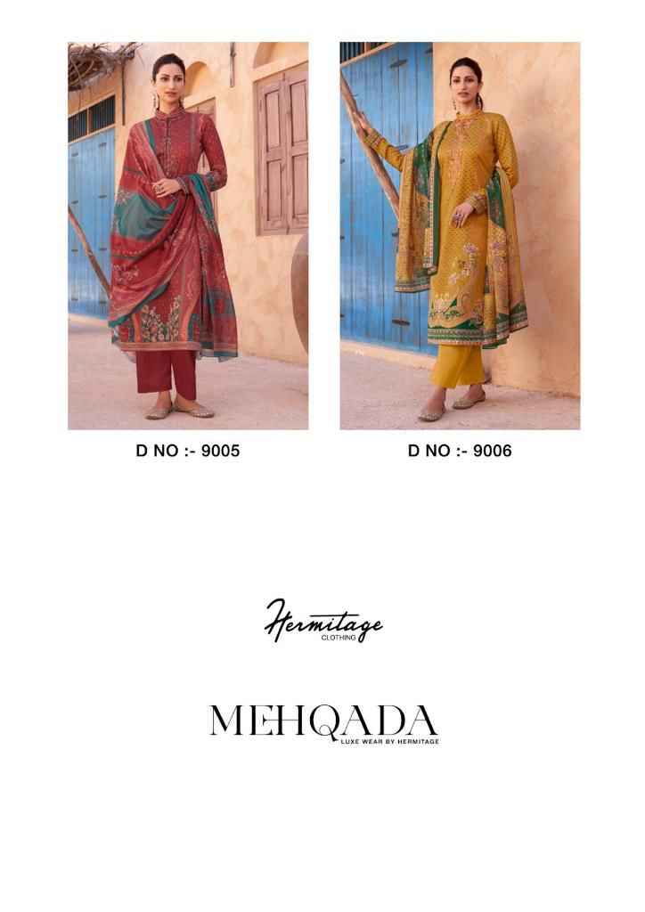 Hermitage Mehqada Jam Satin Dress Material (6 Pc Catalog)