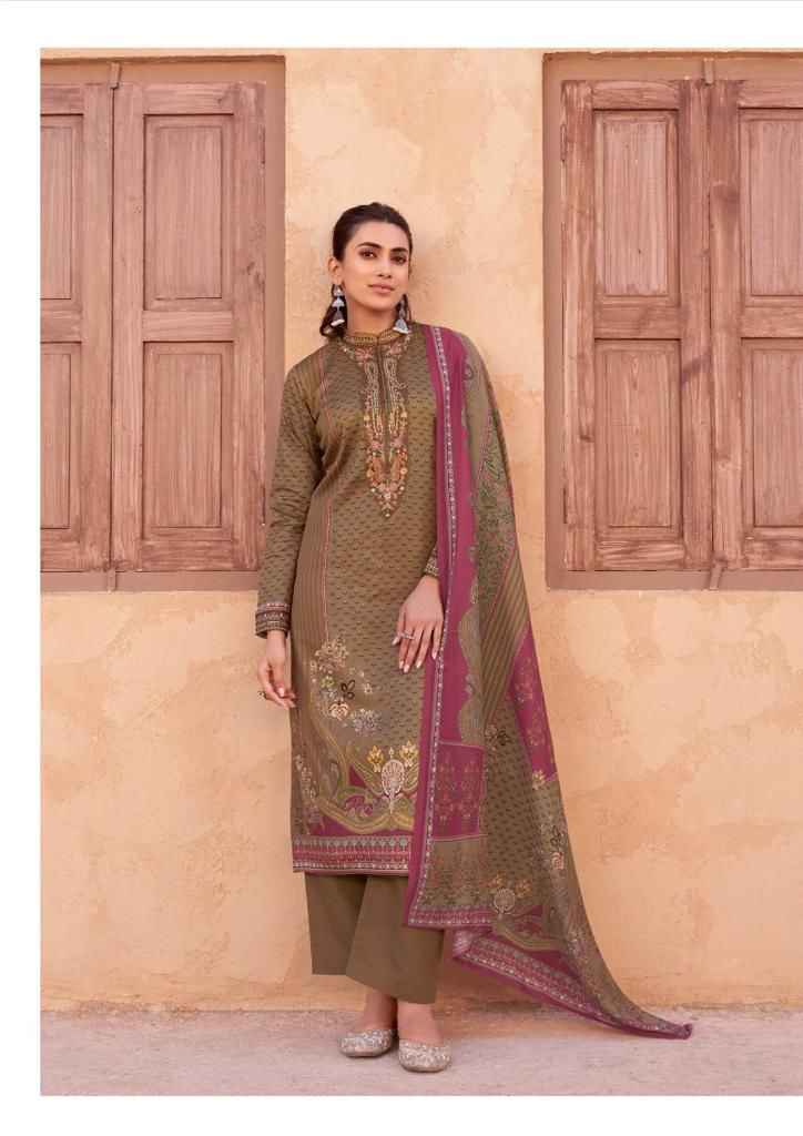 Hermitage Mehqada Jam Satin Dress Material (6 Pc Catalog)