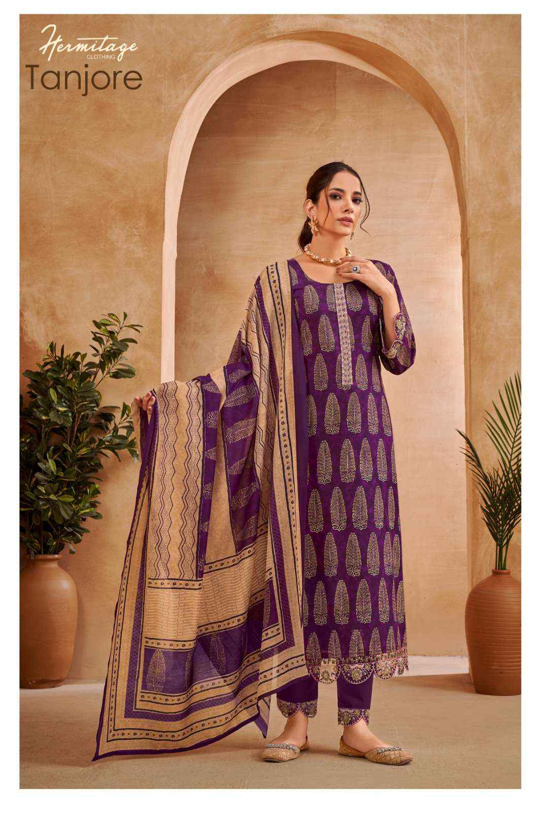 Hermitage Tanjore Cotton Dress Material 6 pcs Catalogue