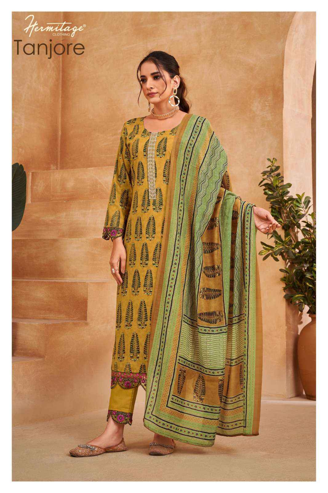 Hermitage Tanjore Cotton Dress Material 6 pcs Catalogue