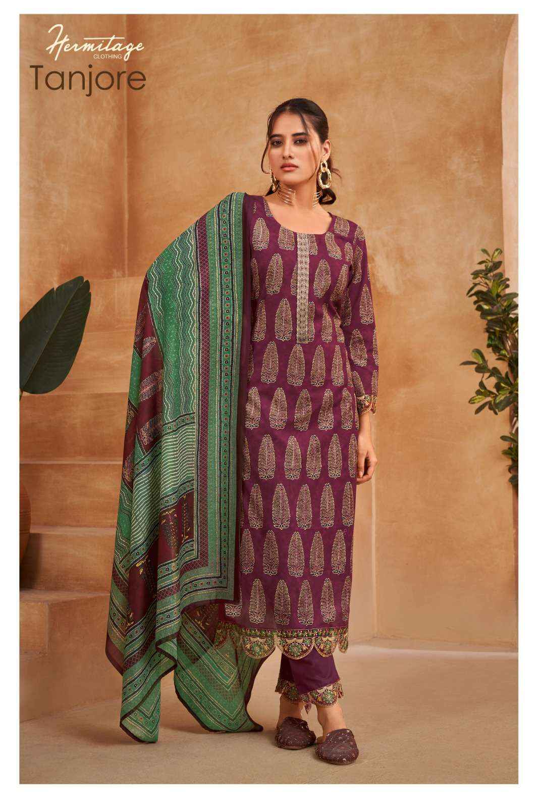 Hermitage Tanjore Cotton Dress Material 6 pcs Catalogue