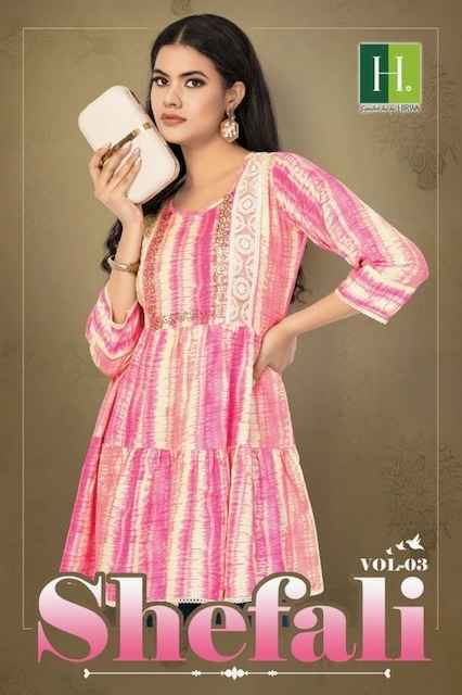 Hirwa Shefali Vol 3 Heavy Rayon Kurti 8 pcs Catalogue