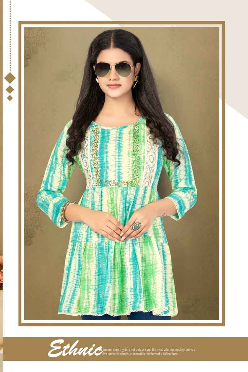 Hirwa Shefali Vol 3 Heavy Rayon Kurti 8 pcs Catalogue