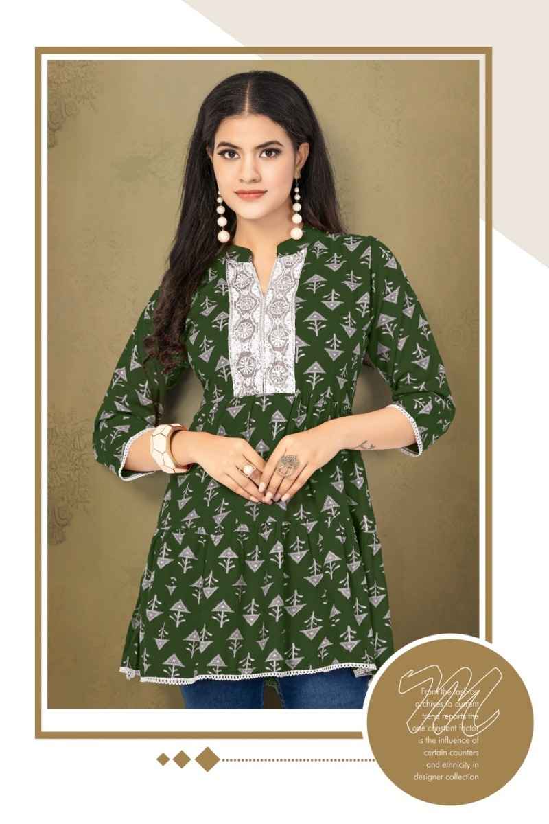 Hirwa Shefali Vol 3 Heavy Rayon Kurti 8 pcs Catalogue