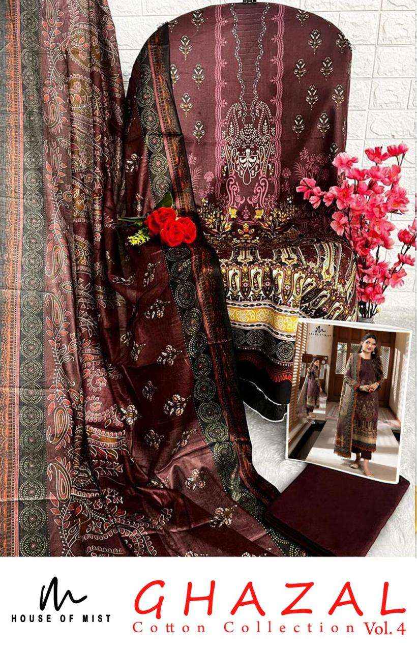 House Of Mist Ghazal Cotton Collection Vol 4 Cotton Dress Material 6 pcs Catalogue