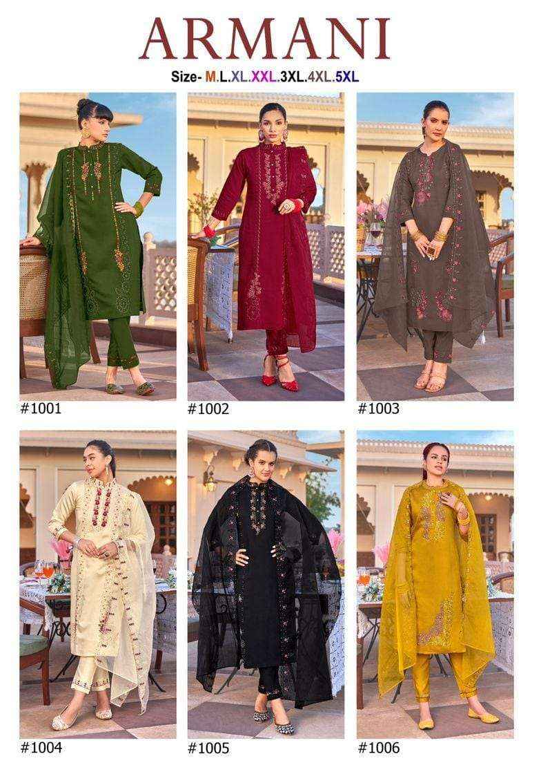 Isavasyam Armani Readymade Viscouse Dress 6 pcs Catalogue