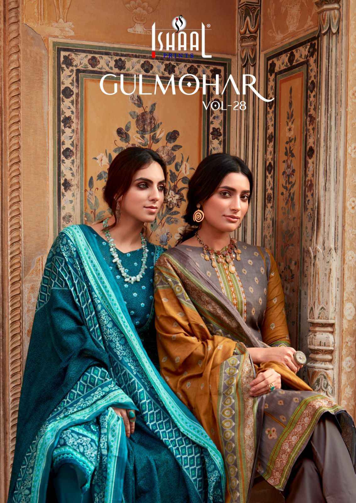 Ishaal Prints Gulmohar Vol-28 Pure Lawn Dress Material (10 Pc Catalouge)