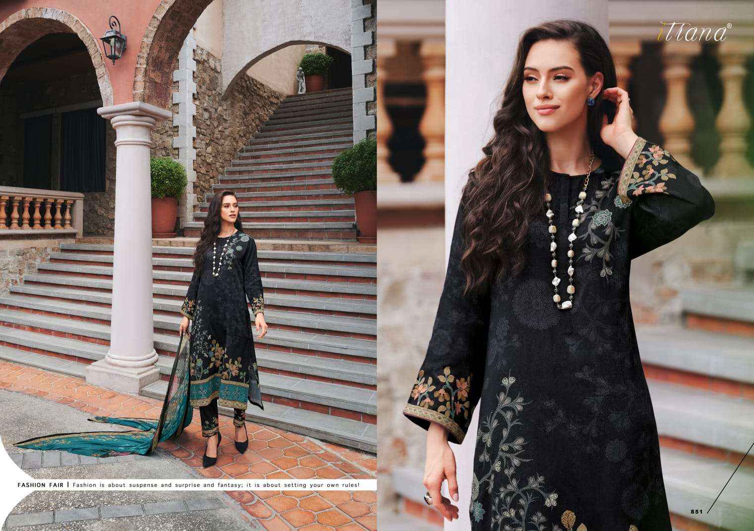 Itrana Lalita Cotton Satin Dress Material 8 pcs Catalogue