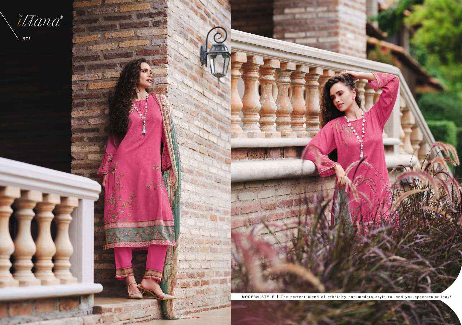 Itrana Lalita Cotton Satin Dress Material 8 pcs Catalogue