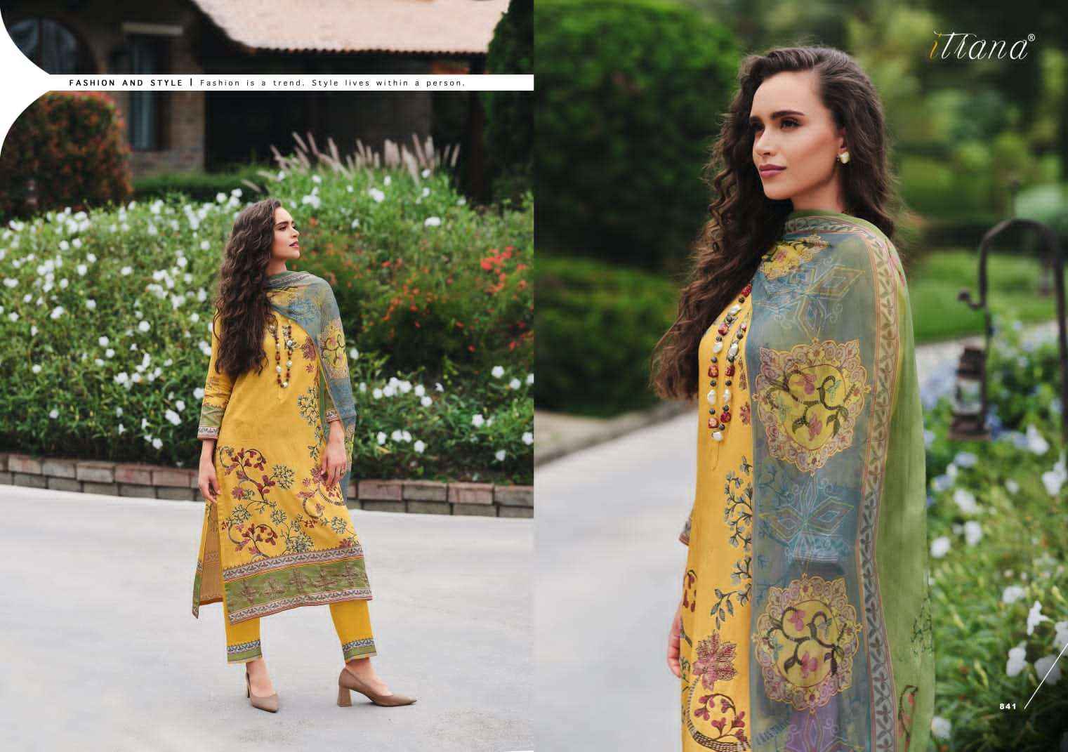 Itrana Lalita Cotton Satin Dress Material 8 pcs Catalogue