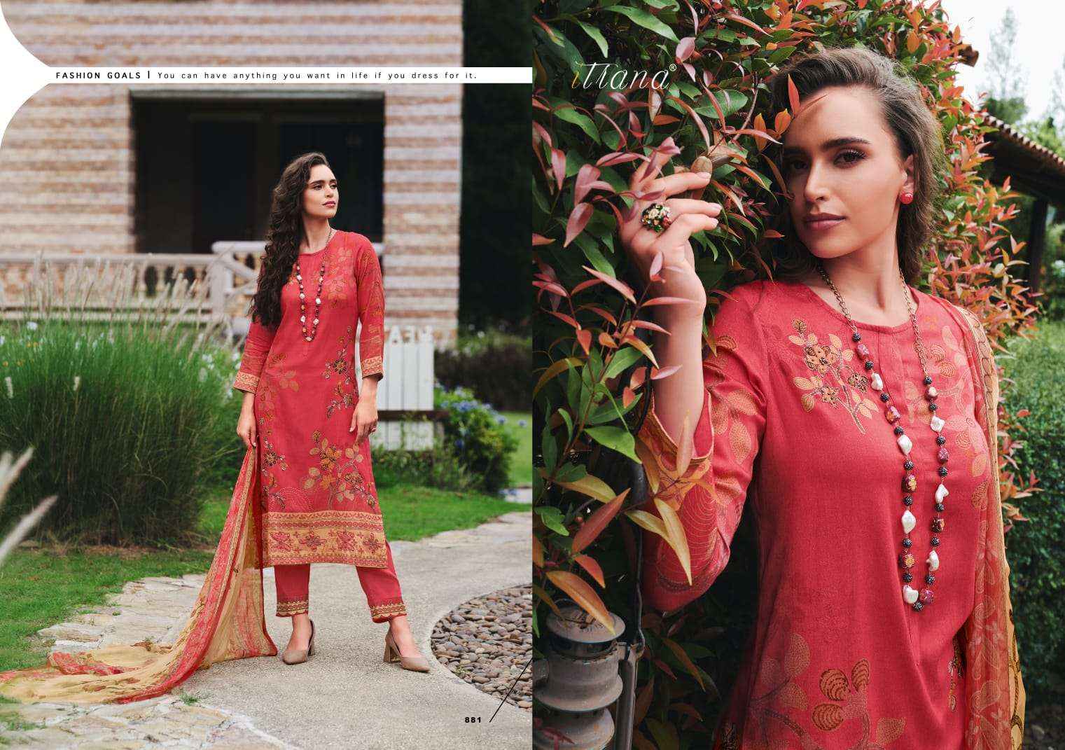 Itrana Lalita Cotton Satin Dress Material 8 pcs Catalogue