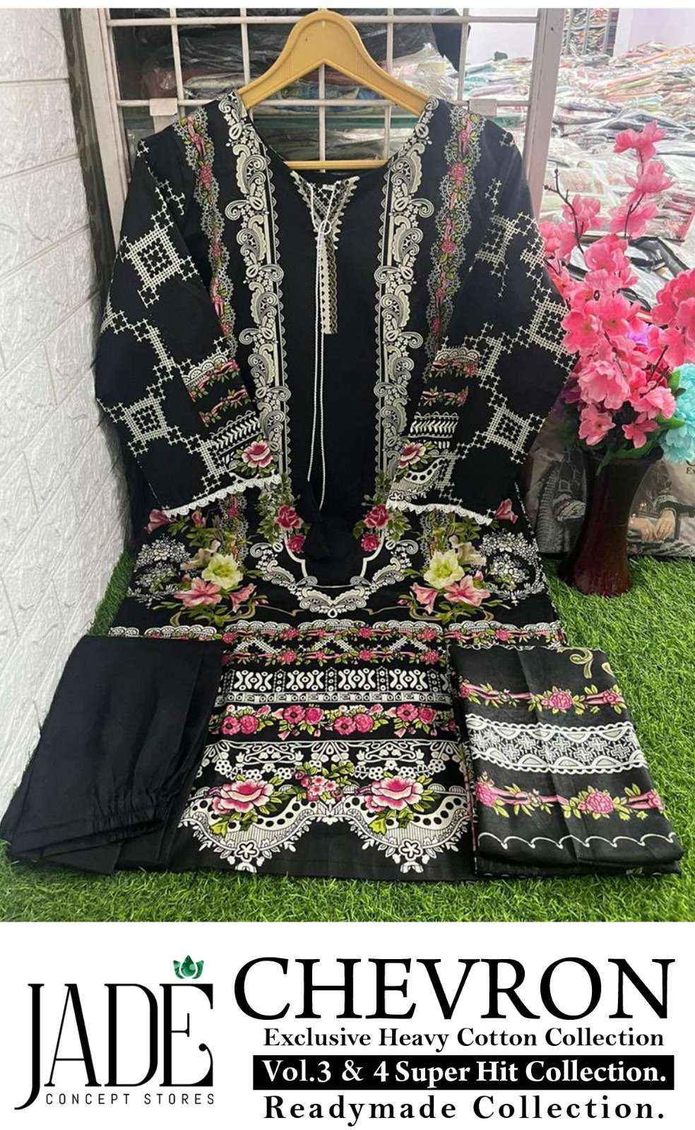 Jade Chevron Hit Design Readymade Collection Readymade Lawn Cotton Dress 6 pcs Catalogue