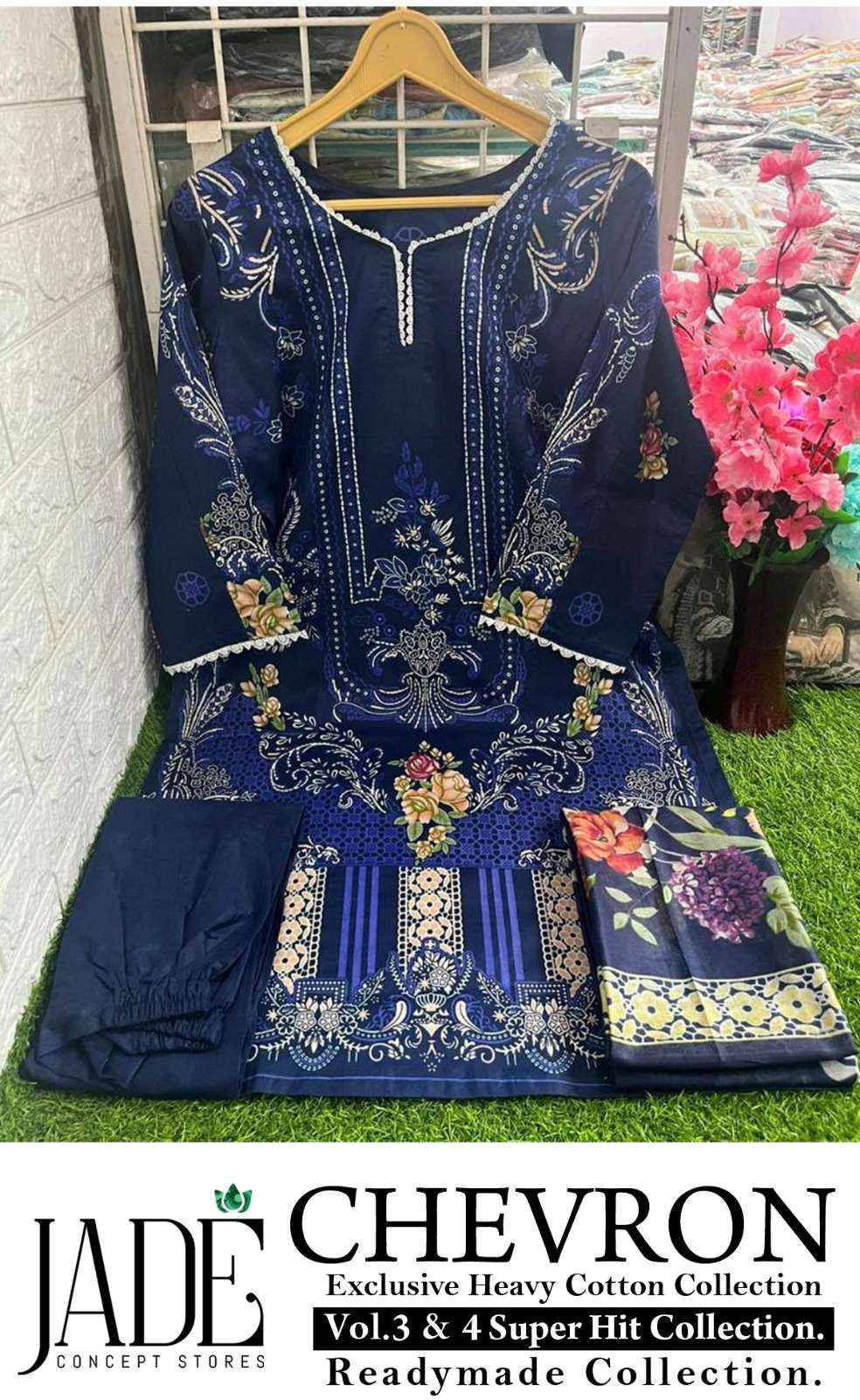Jade Chevron Hit Design Readymade Collection Readymade Lawn Cotton Dress 6 pcs Catalogue