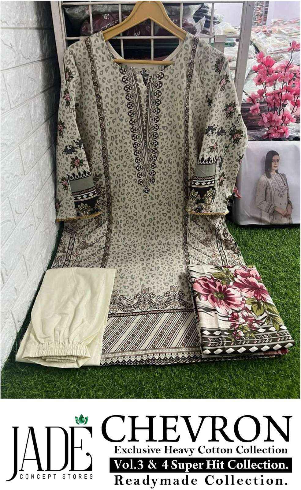 Jade Chevron Hit Design Readymade Collection Readymade Lawn Cotton Dress 6 pcs Catalogue