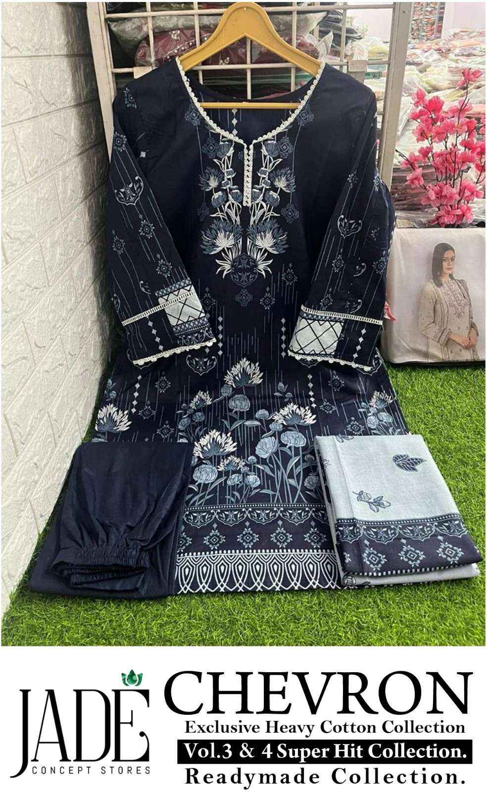 Jade Chevron Hit Design Readymade Collection Readymade Lawn Cotton Dress 6 pcs Catalogue