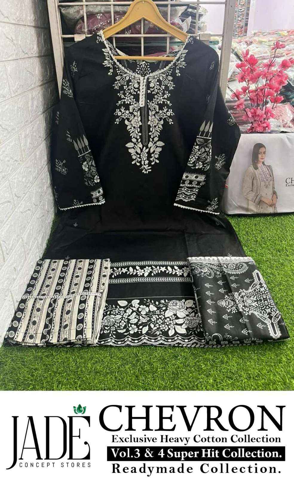 Jade Chevron Hit Design Readymade Collection Readymade Lawn Cotton Dress 6 pcs Catalogue