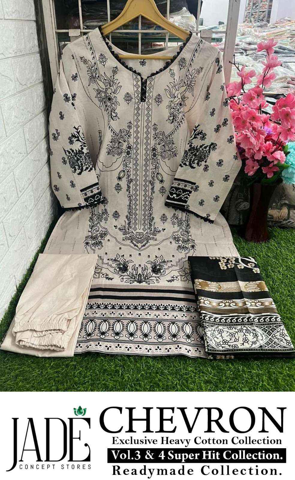 Jade Chevron Hit Design Readymade Collection Readymade Lawn Cotton Dress 6 pcs Catalogue