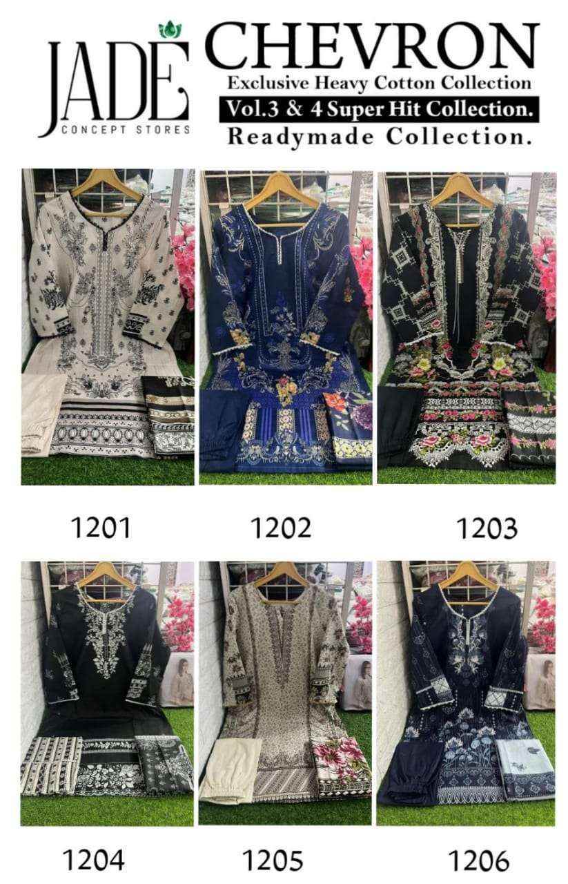 Jade Chevron Hit Design Readymade Collection Readymade Lawn Cotton Dress 6 pcs Catalogue