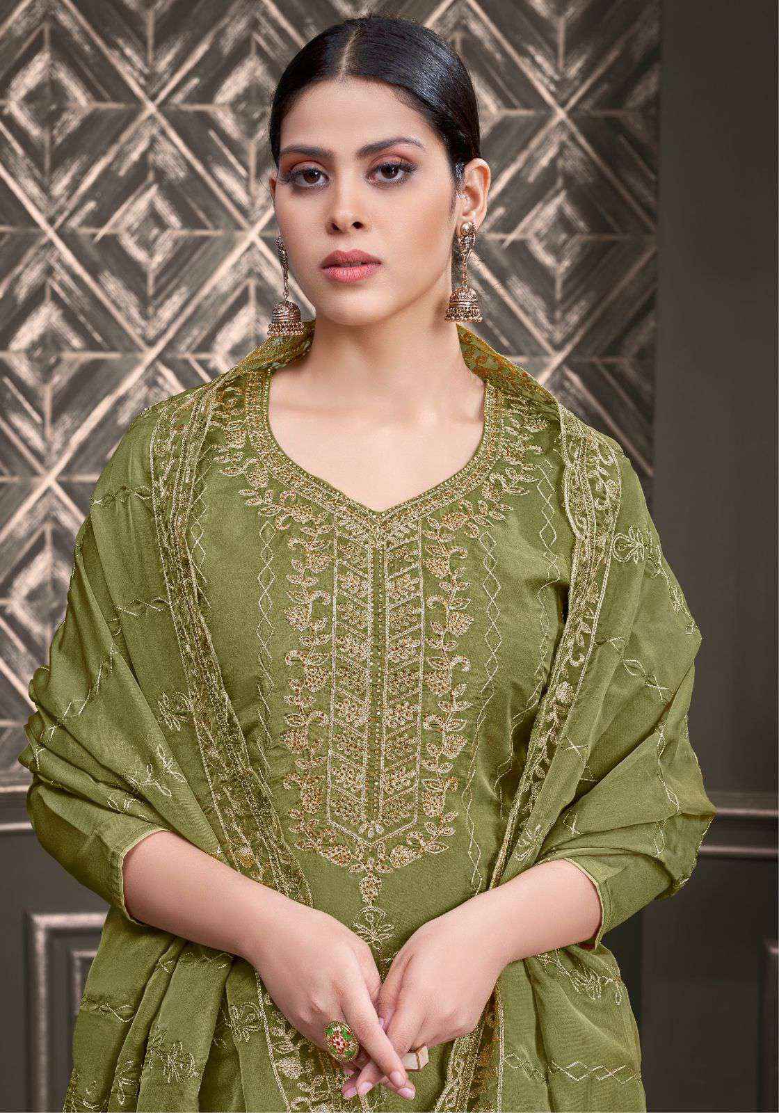 Jaimala Pal Pure Organza Dress Material (5 Pc Catalog)