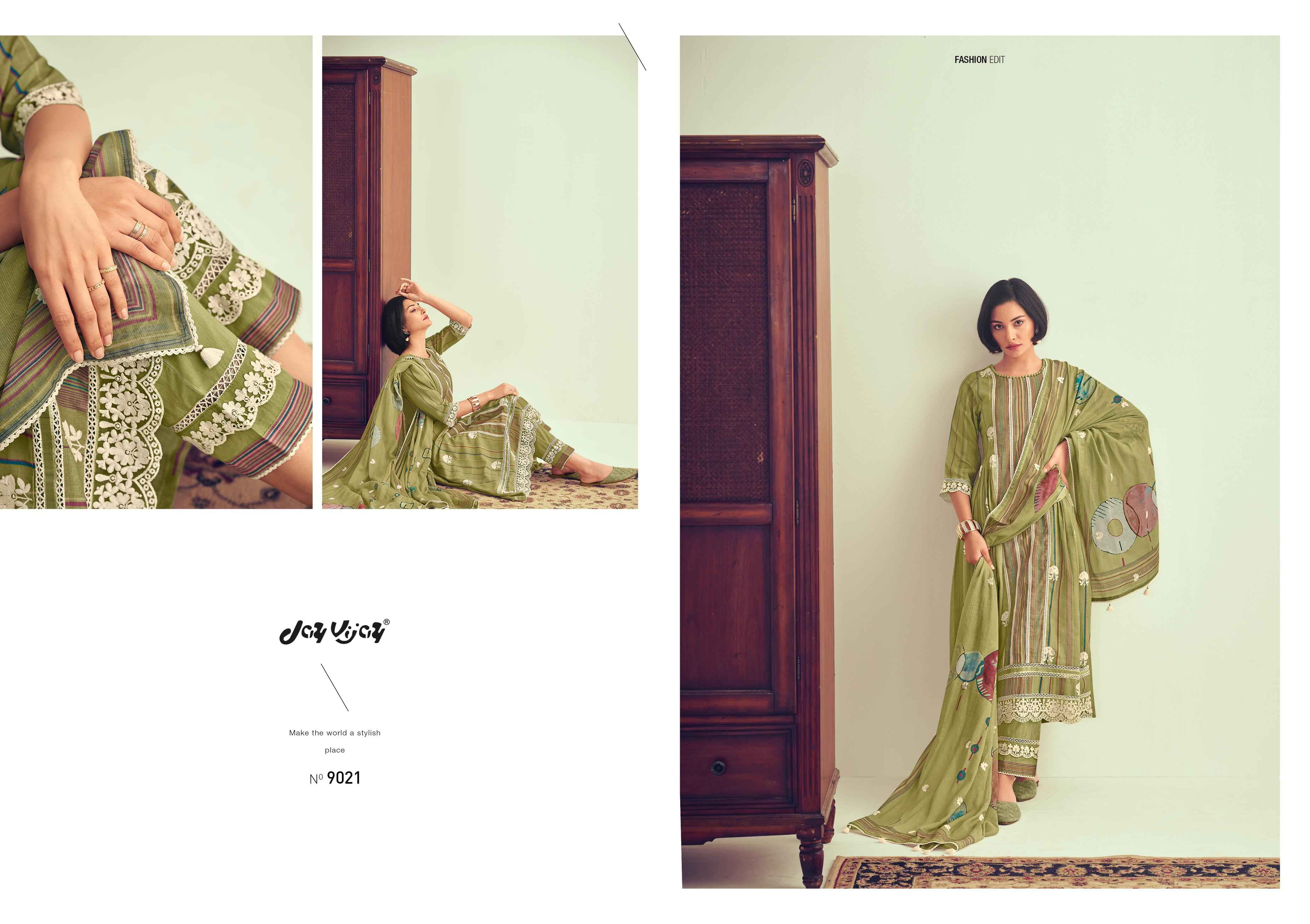 Jay Vijay Ladli Pure Linen Digital Print Dress Material (5 Pc Catalouge))