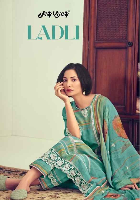 Jay Vijay Ladli Pure Linen Digital Print Dress Material (5 Pc Catalouge))