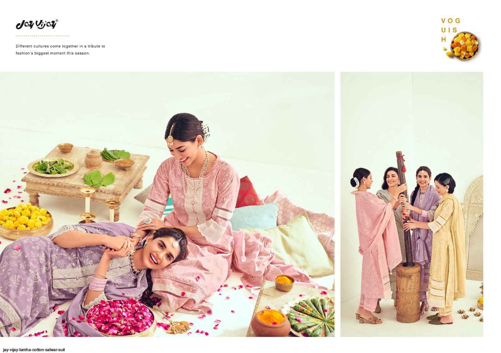 Jay Vijay Lamha Cotton Dress Material 6 pcs Catalogue
