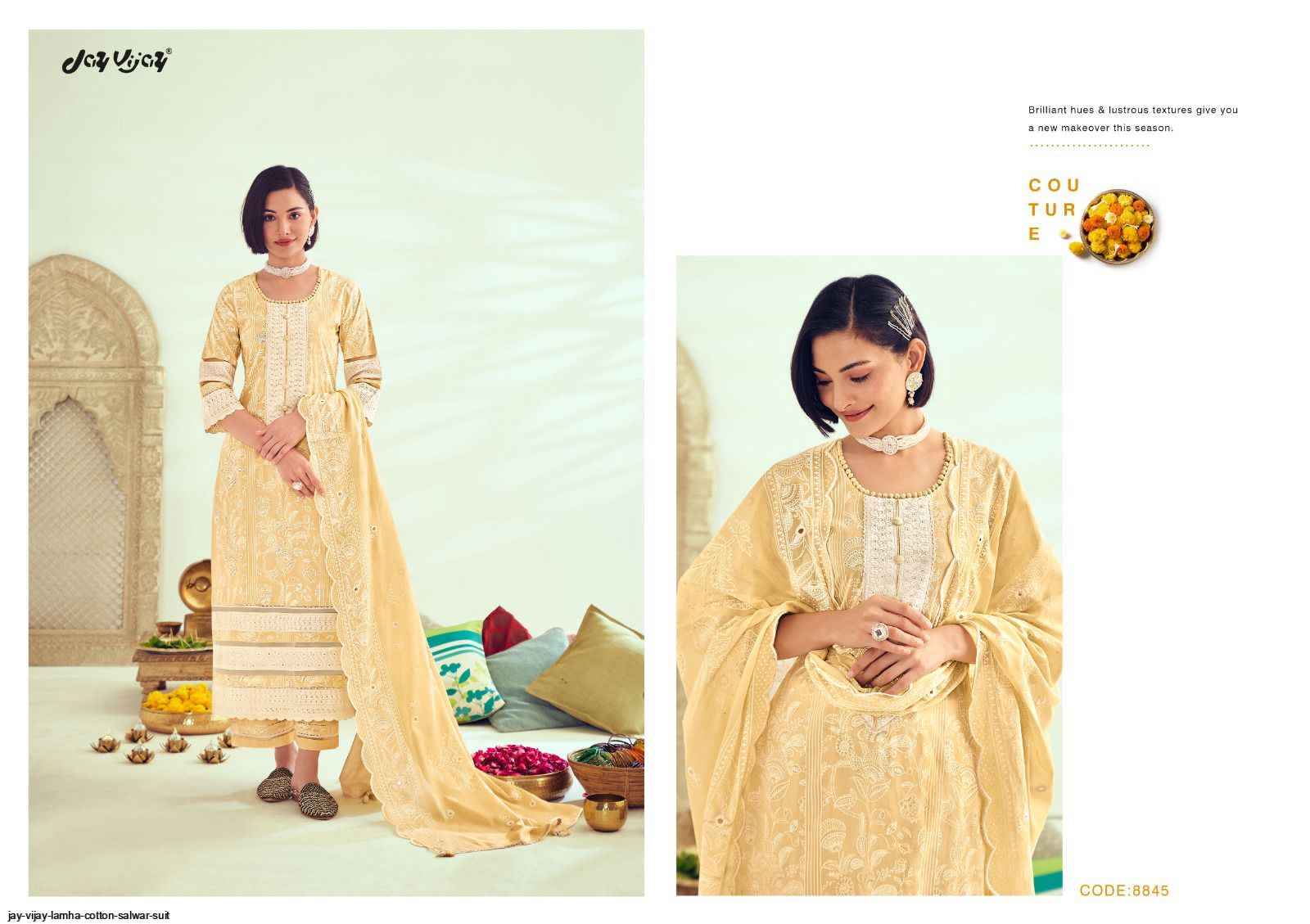 Jay Vijay Lamha Cotton Dress Material 6 pcs Catalogue