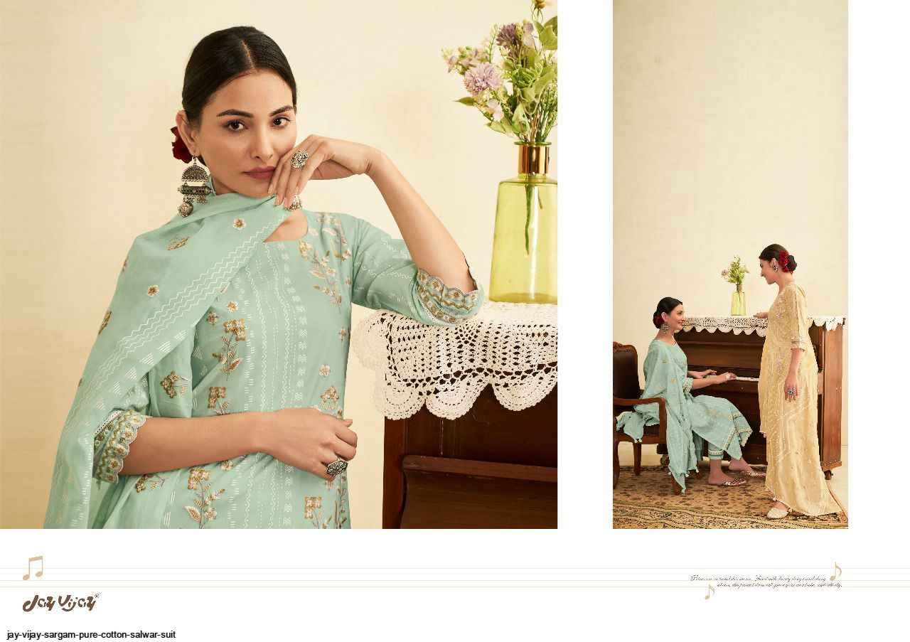 Jay Vijay Sargam Cotton Dress Material 6 pcs Catalogue