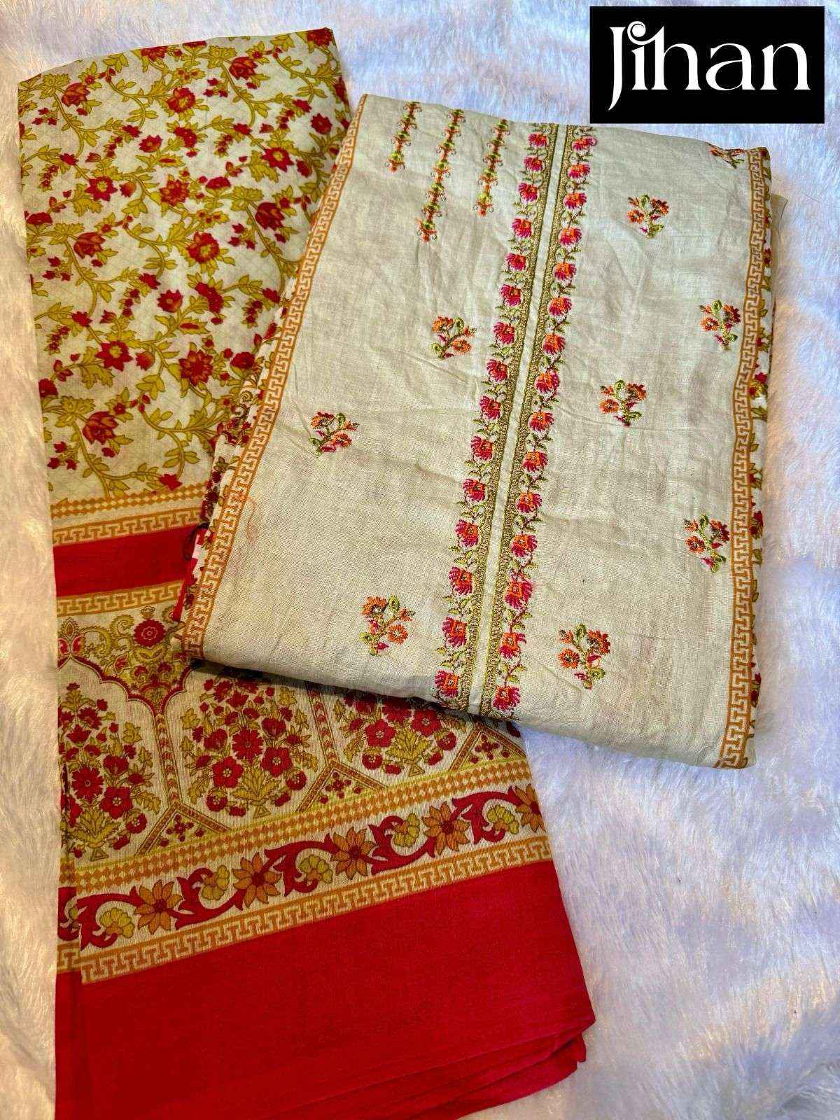 Jihan Scarlet Vol 2 Lawn Cotton Dress Material 3 pcs Catalogue