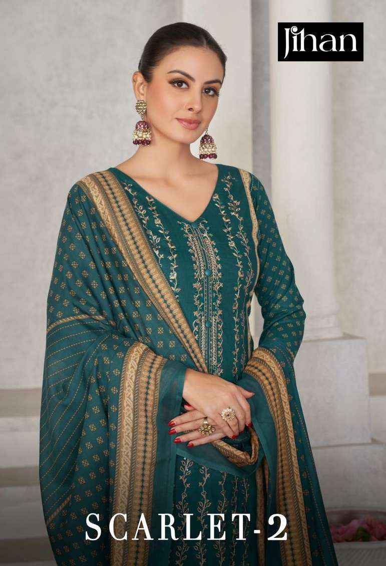 Jihan Scarlet Vol 2 Lawn Cotton Dress Material 3 pcs Catalogue