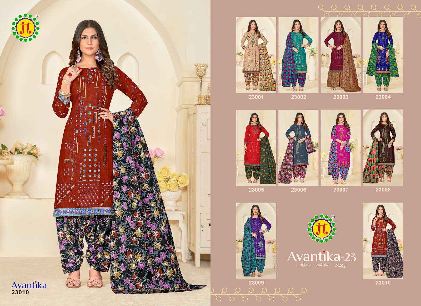 Jt Avantika Vol 23 Cotton Dress Material 10 pcs Catalogue