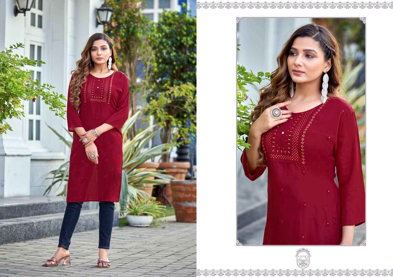 Kalaroop By Kajree Priya Rayon Straight Kurti (8 Pc Cataloug)