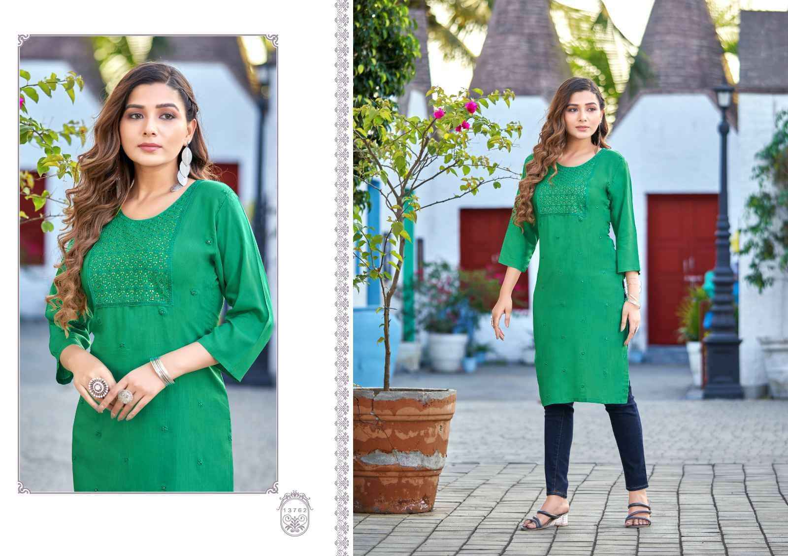 Kalaroop By Kajree Priya Rayon Straight Kurti (8 Pc Cataloug)